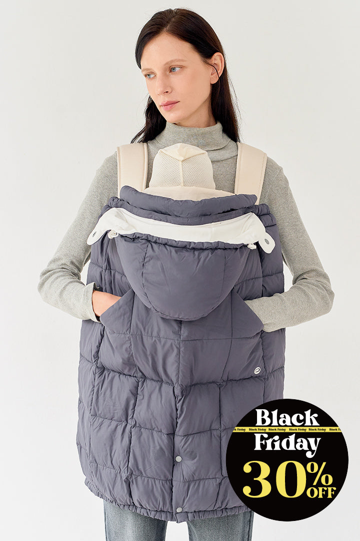 フード付き　チャコールケープ　2セット 抱っこ紐防寒ケープ チャコール【12/4以降順次発送】 – GOOSEKET.JP