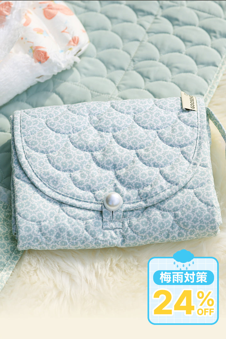 エルメス　おむつ替えマット　新品未使用 rain_mat_mint_88eed47f-0863-